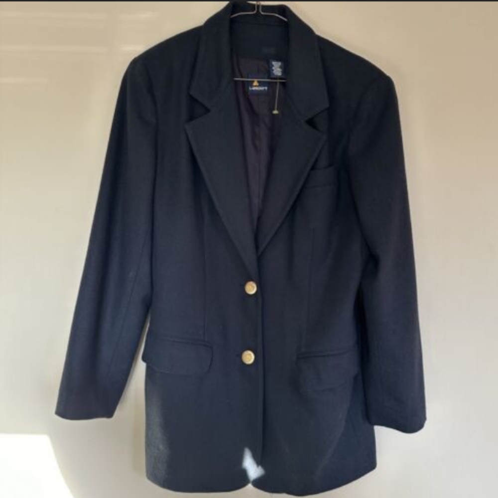 Vintage Wool Blazer, Liz Sport, 4 Navy EUC